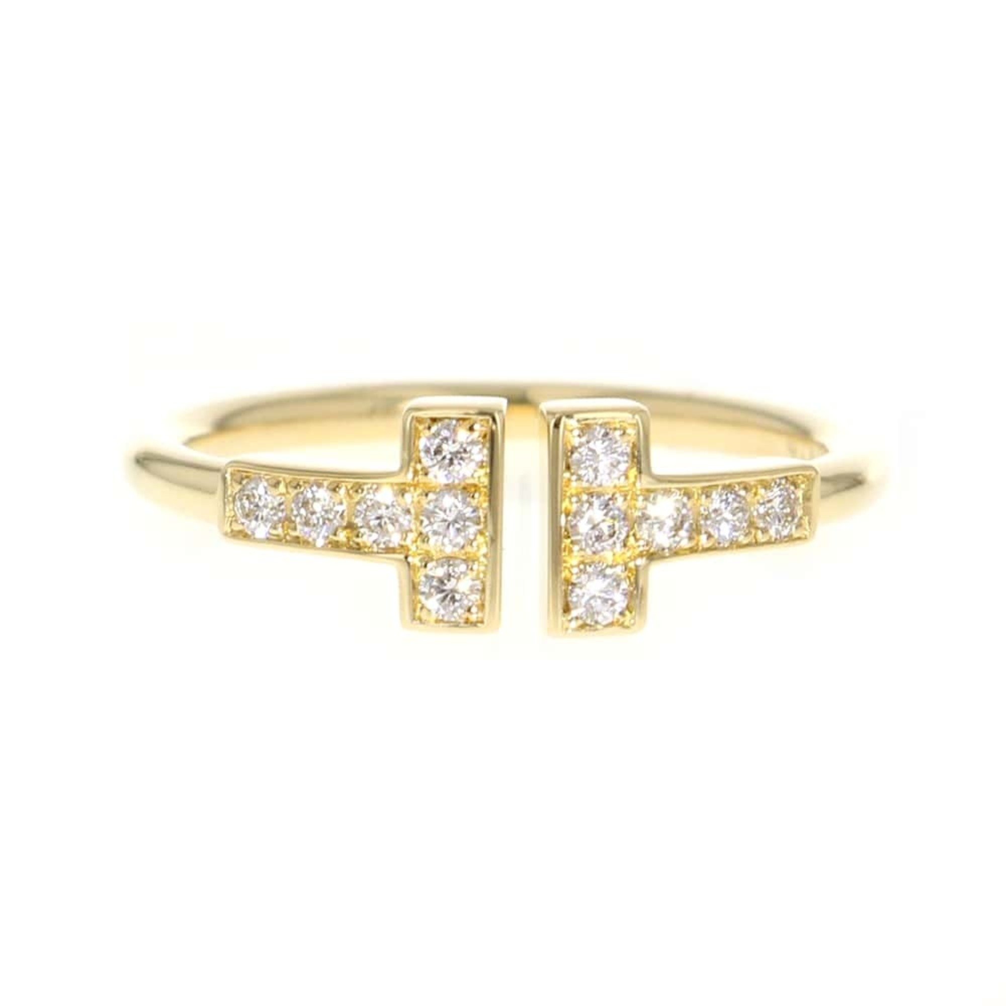 Tiffany Ring T Wire Diamond 0.13ct Total K18YG Yellow Gold Size Approx. 60147091 & Co.