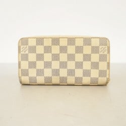 Louis Vuitton Long Wallet Damier Azur Zippy N41660 White Men's Women's