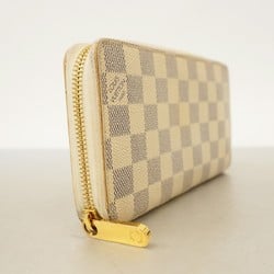 Louis Vuitton Long Wallet Damier Azur Zippy N41660 White Men's Women's