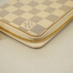 Louis Vuitton Long Wallet Damier Azur Zippy N41660 White Men's Women's