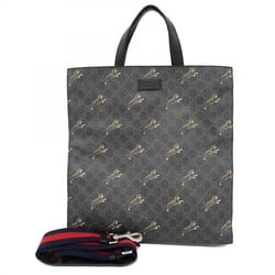 Gucci Tote Bag GG Supreme Sherry Line 495559 Black Men's