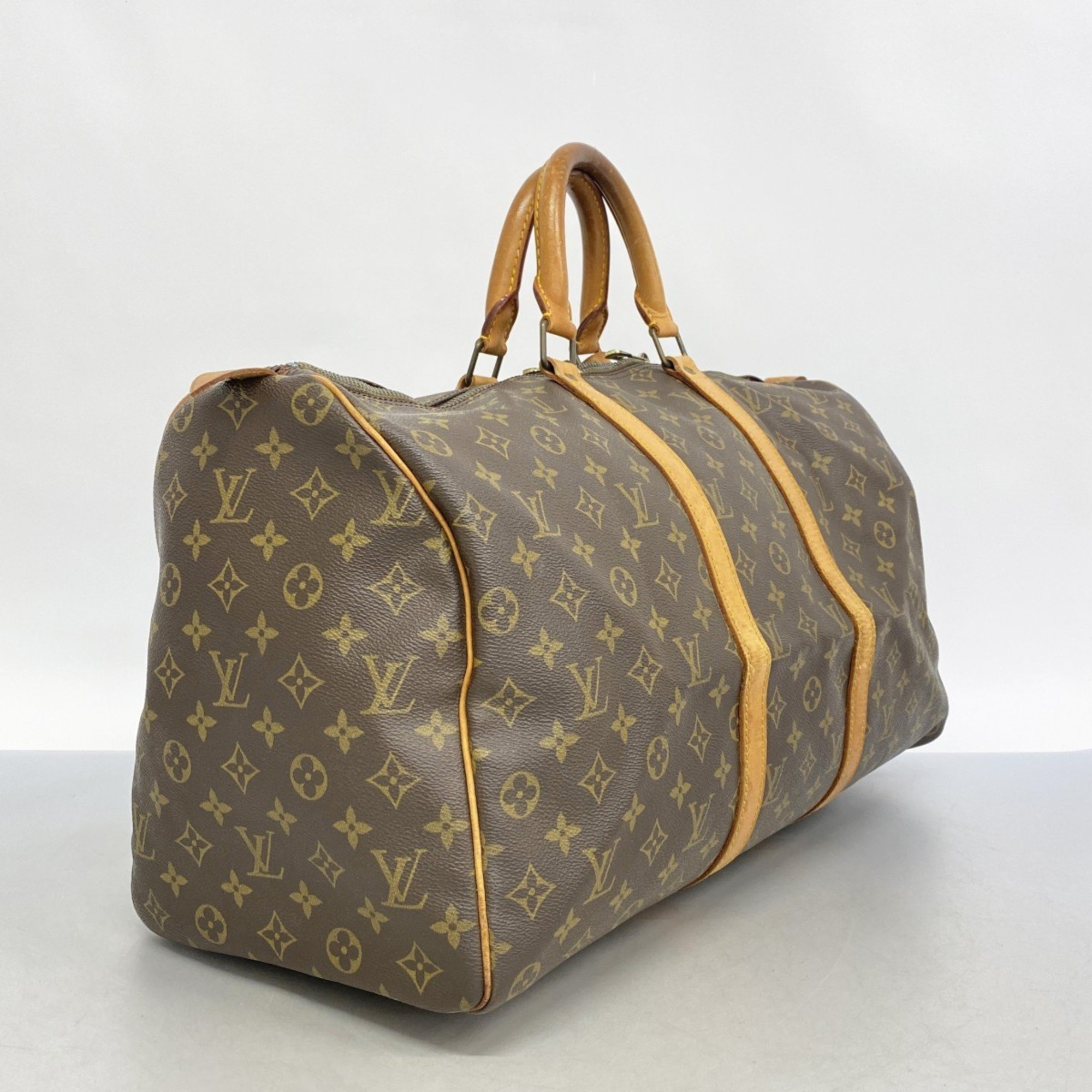 Louis Vuitton Boston Bag Monogram Keepall 50 M41426 Brown Men's Women's