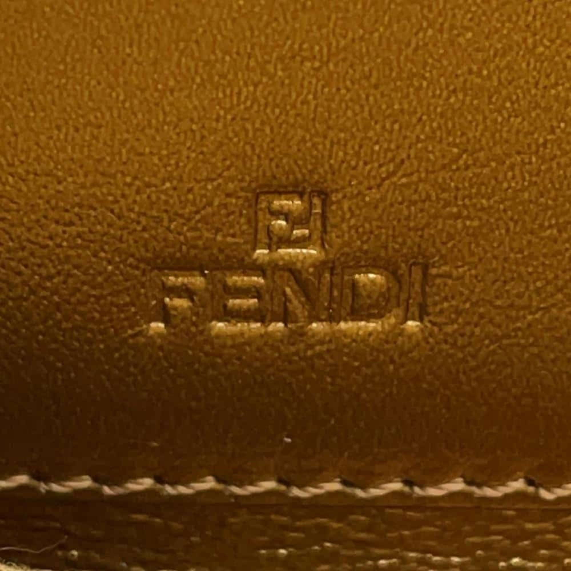 Fendi Long Wallet Round Zip Leather 8M0024 FENDI Gold