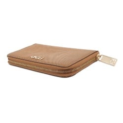 Fendi Long Wallet Round Zip Leather 8M0024 FENDI Gold