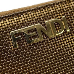 Fendi Long Wallet Round Zip Leather 8M0024 FENDI Gold