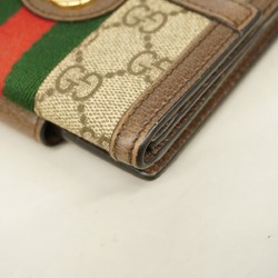 Gucci Wallet Ophidia 523173 Beige Brown Women's