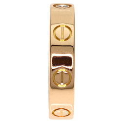 Cartier Love Ring 1P Diamond #49 K18 Pink Gold Women's CARTIER