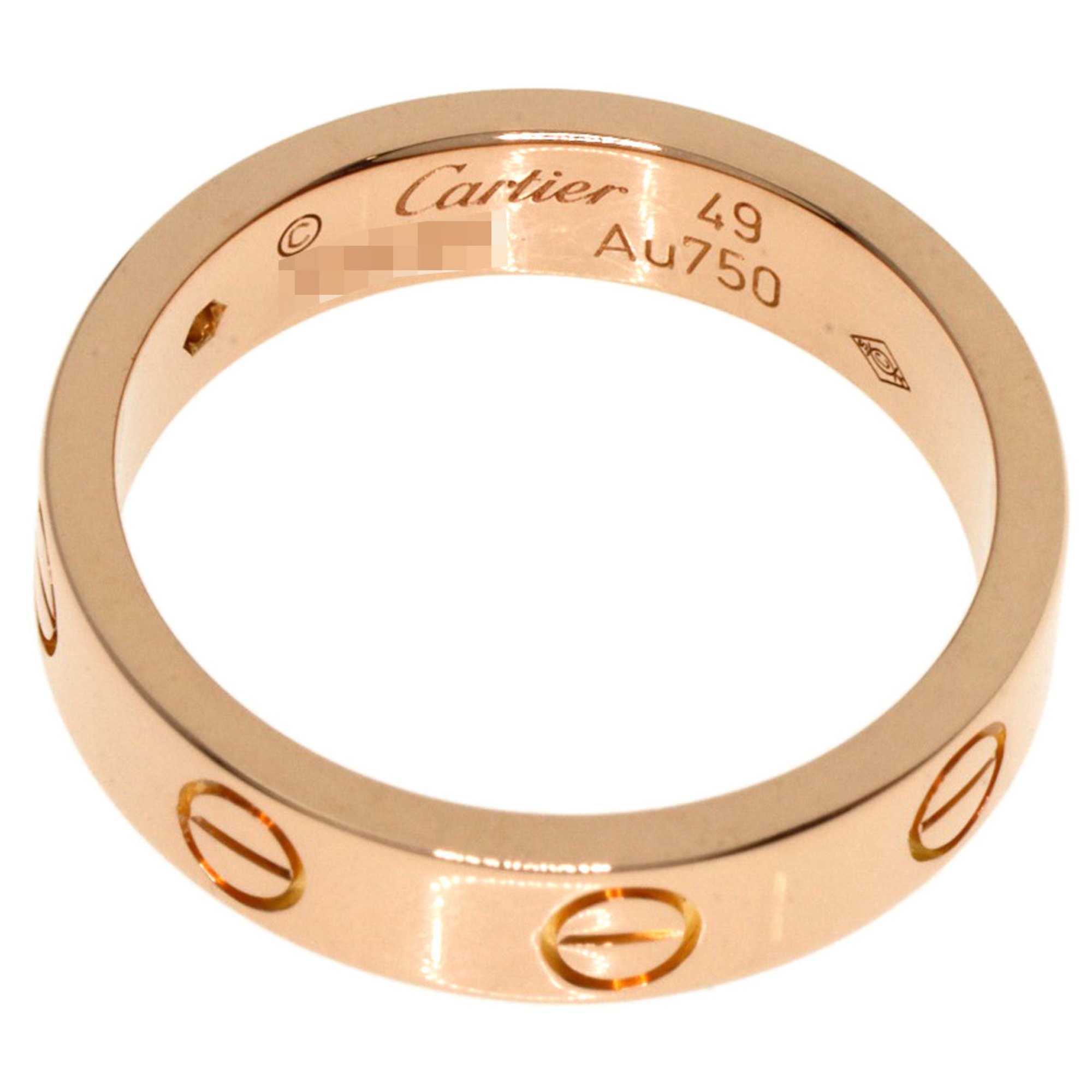 Cartier Love Ring 1P Diamond #49 K18 Pink Gold Women's CARTIER