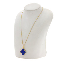 Van Cleef & Arpels Magic Alhambra Blue Agate Necklace K18 Yellow Gold Women's