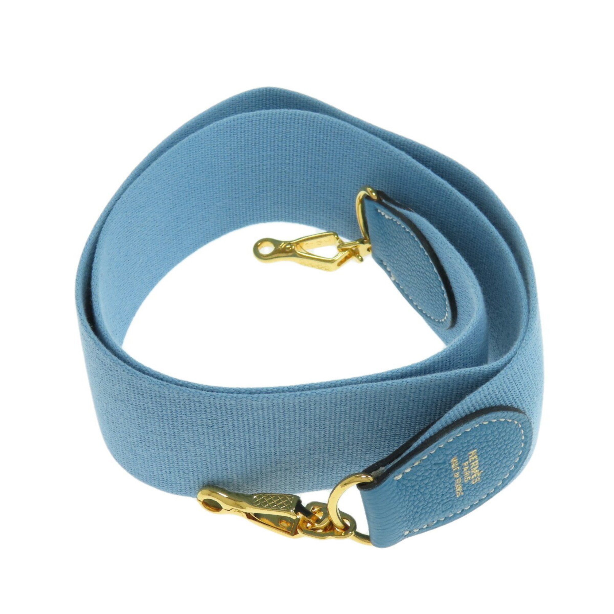 Hermes Evelyn 1 Blue Jean Shoulder Strap Canvas Women's HERMES