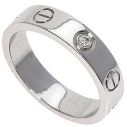 Cartier Love Ring 1P Diamond #46 K18 White Gold Women's CARTIER