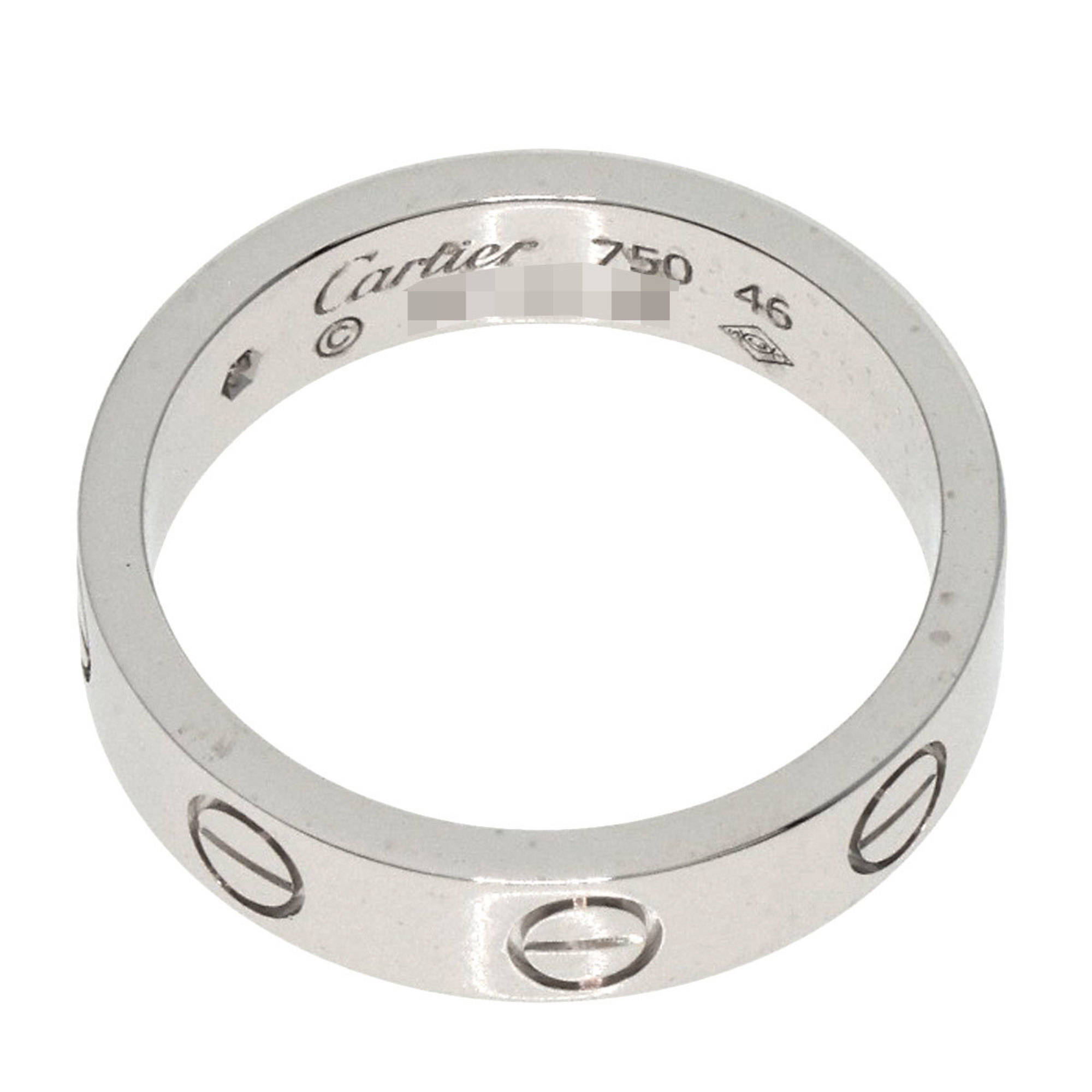 Cartier Love Ring 1P Diamond #46 K18 White Gold Women's CARTIER