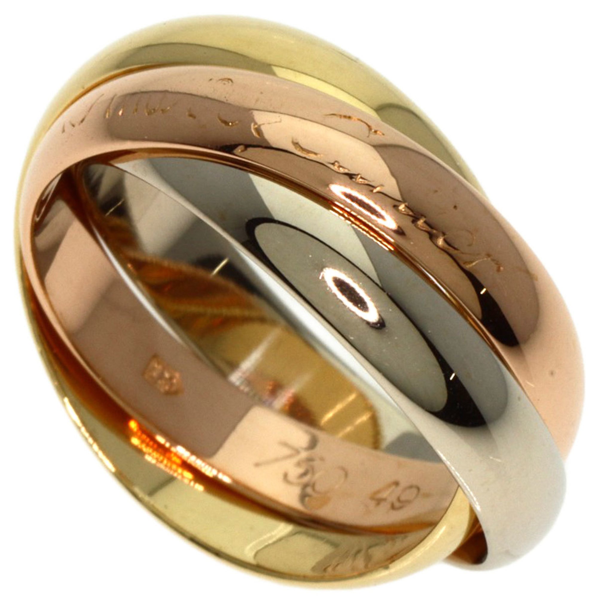 Cartier Trinity #49 Ring, K18 Yellow Gold, K18WG, K18PG, Women's, CARTIER