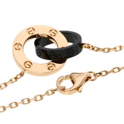 Cartier Love Circle 3P Diamond Ceramic Necklace K18 Pink Gold Women's CARTIER