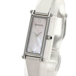 Gucci 1500L Square Face 1P Diamond Watch Stainless Steel SS Ladies GUCCI