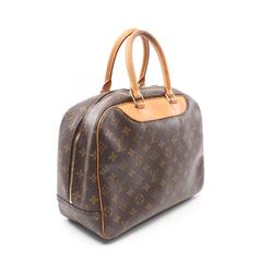 Louis Vuitton LOUIS VUITTON Deauville Bowling Vanity Monogram Handbag Bag Coated Canvas Leather Women's Brown M47270