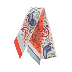 Hermes Twilly Scarf Silk Women's White Multicolor