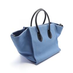 CELINE Luggage Phantom Tote Bag Canvas Leather Women's Blue Black 169953