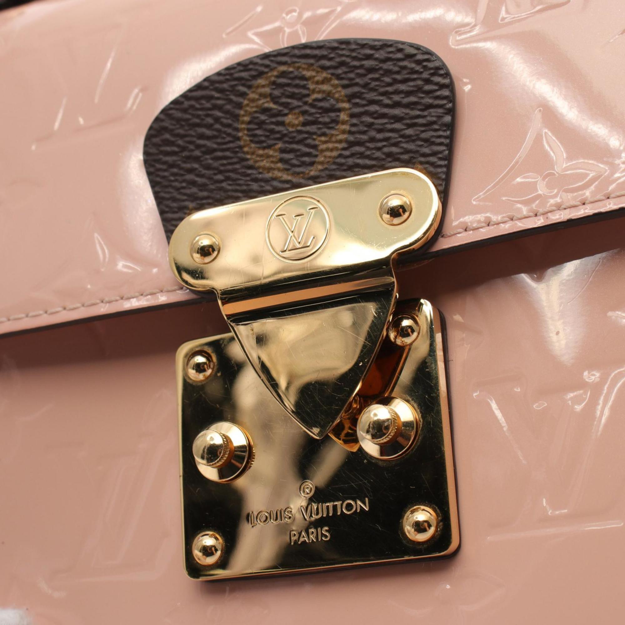 LOUIS VUITTON Spring Street PM Monogram Handbag Bag Leather Coated Canvas Vernis Women's Pink Ivory Brown M90468