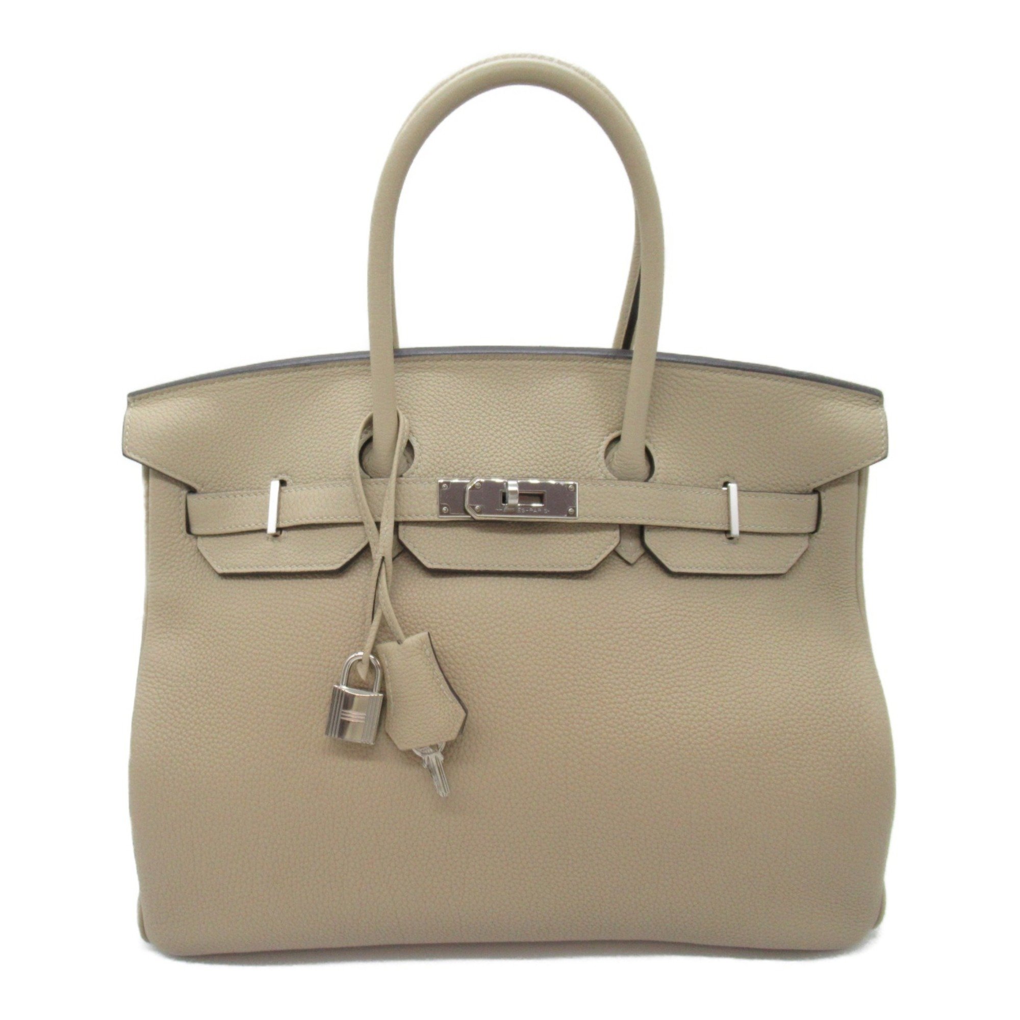 Hermes HERMES Birkin 35 Trench Handbag Bag Leather Togo Women's Beige