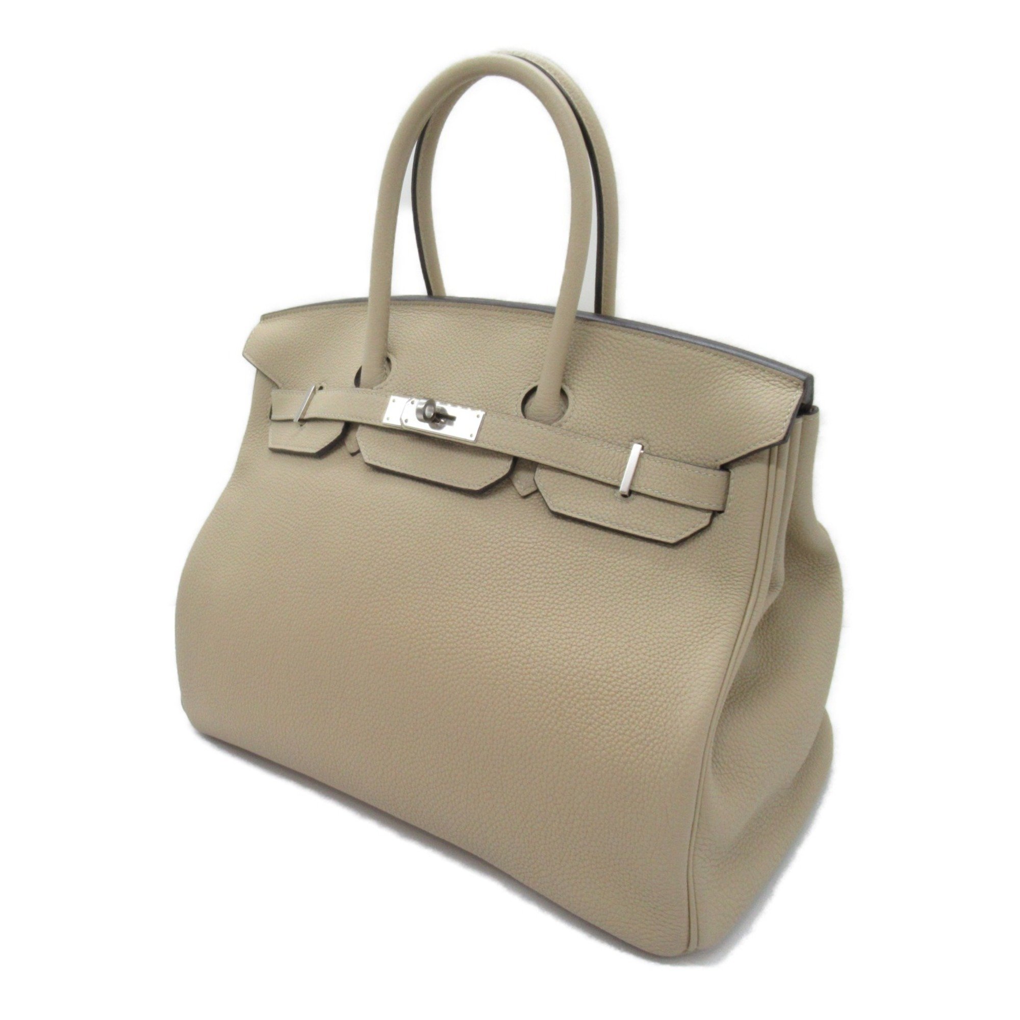 Hermes HERMES Birkin 35 Trench Handbag Bag Leather Togo Women's Beige