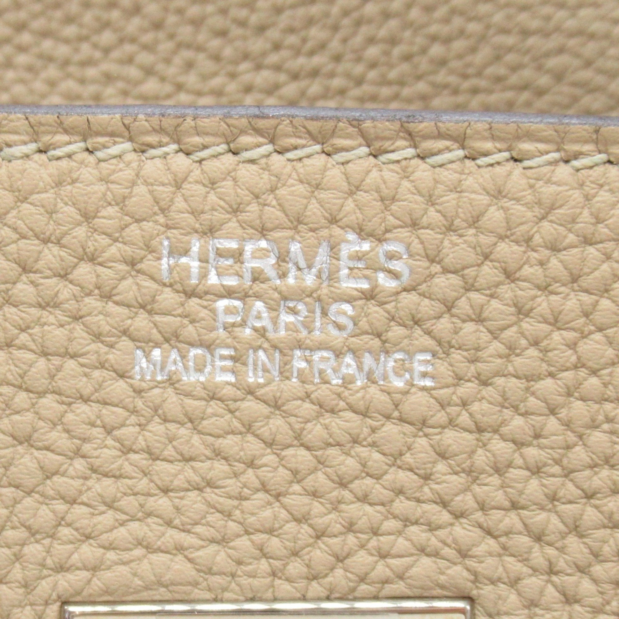 Hermes HERMES Birkin 35 Trench Handbag Bag Leather Togo Women's Beige