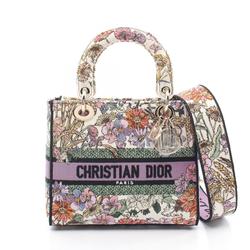 Christian Dior Dior LADY D-LITE Medium Handbag Bag Canvas Women's White Multicolor M0565OEBS20E