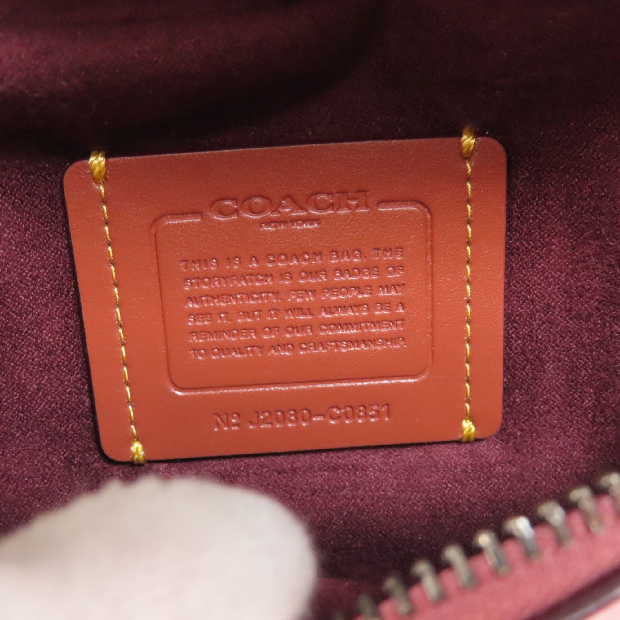 Coach C0851 Stitch Body Bag Leather Women's COACH