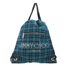 Jimmy Choo Knapsack Check Pattern Studs Backpack Daypack Canvas Women's