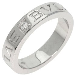 BVLGARI Double 1P Diamond Ring, 18K White Gold, Women's