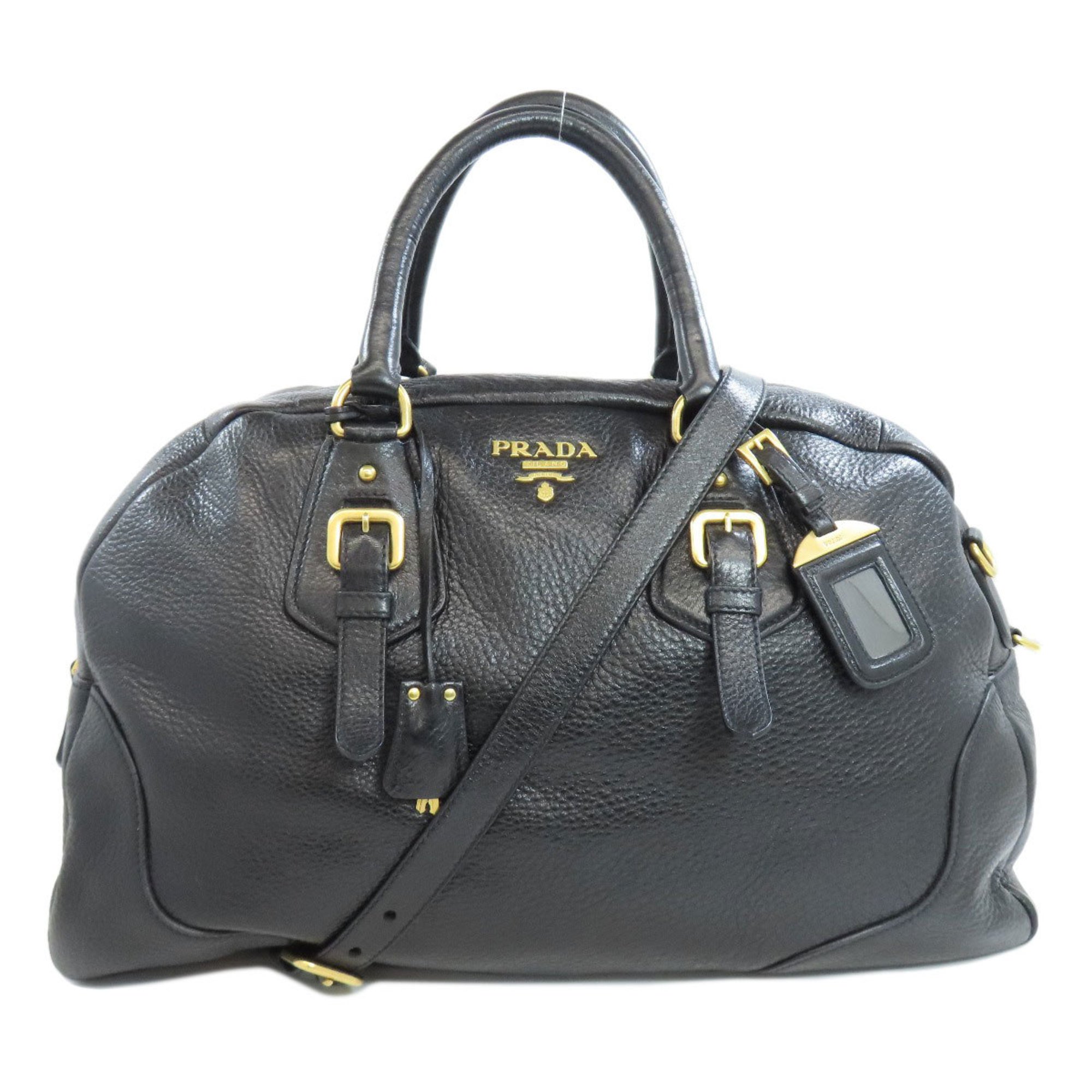 Prada metal tote bag leather women's PRADA