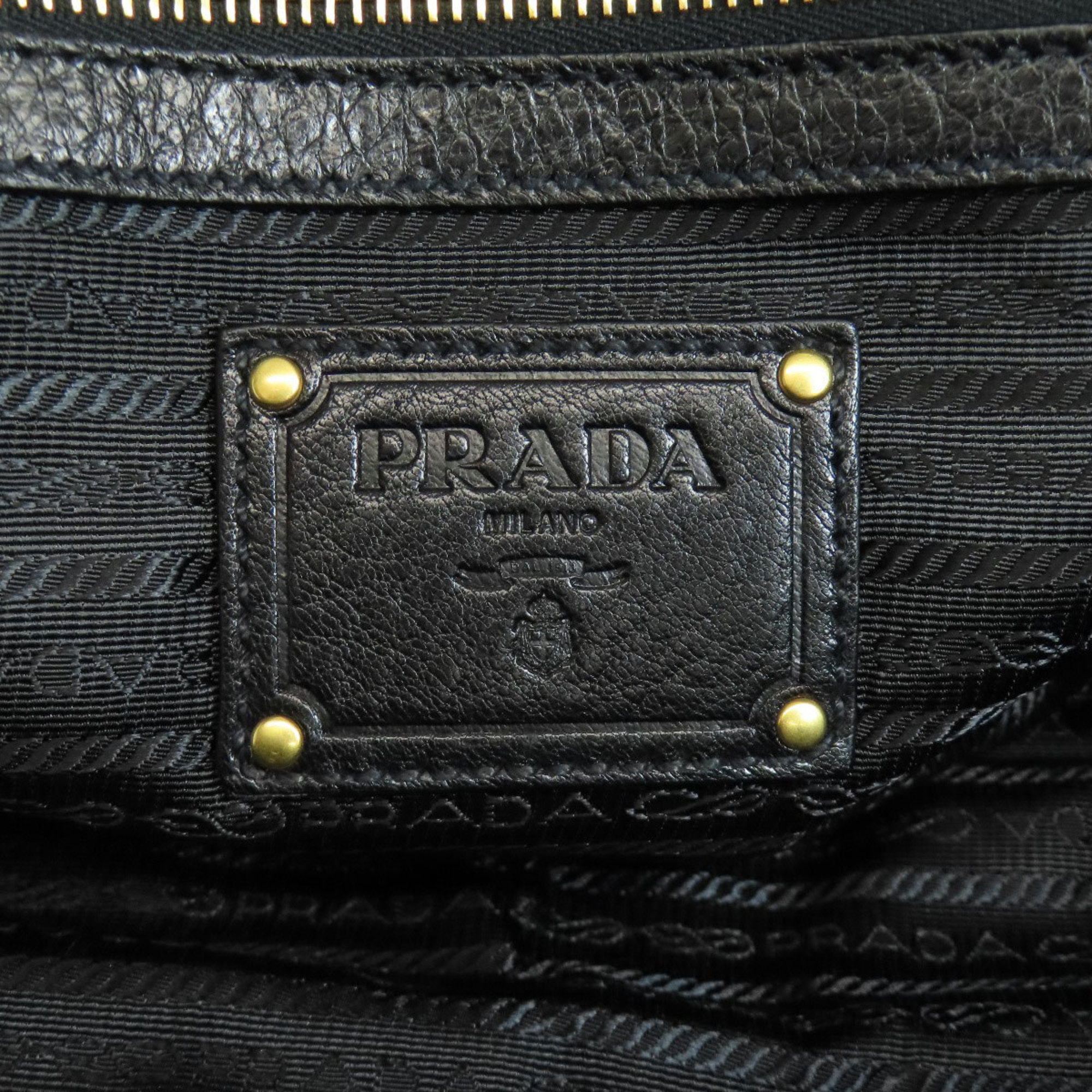 Prada metal tote bag leather women's PRADA