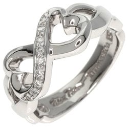 Tiffany & Co. Double Loving Heart Diamond Ring, 18K White Gold, Women's, TIFFANY