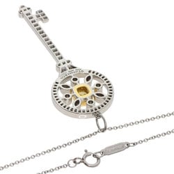 Tiffany Starkey Yellow Diamond Necklace, 18K White Gold, PT950, Women's, TIFFANY&Co.