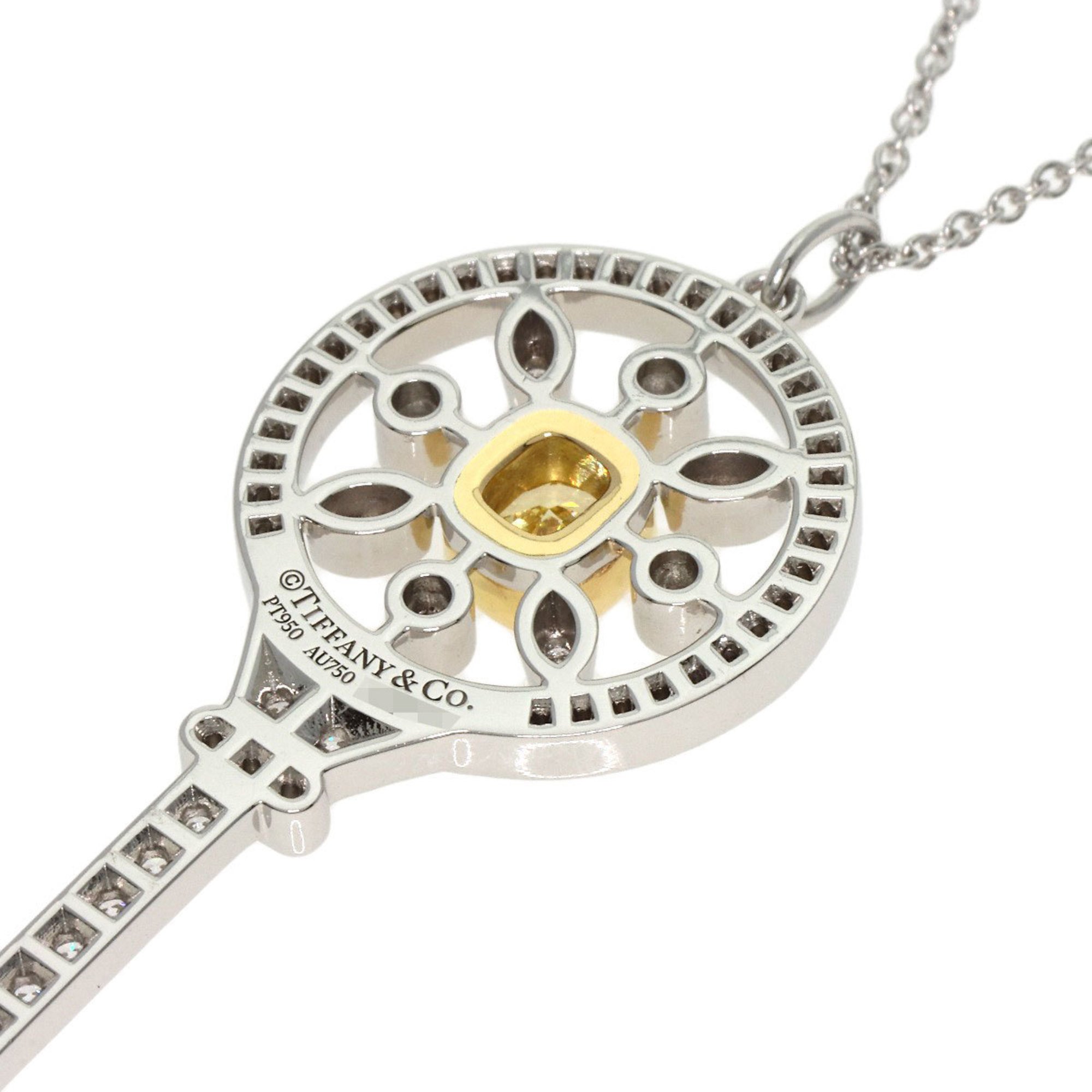 Tiffany Starkey Yellow Diamond Necklace, 18K White Gold, PT950, Women's, TIFFANY&Co.