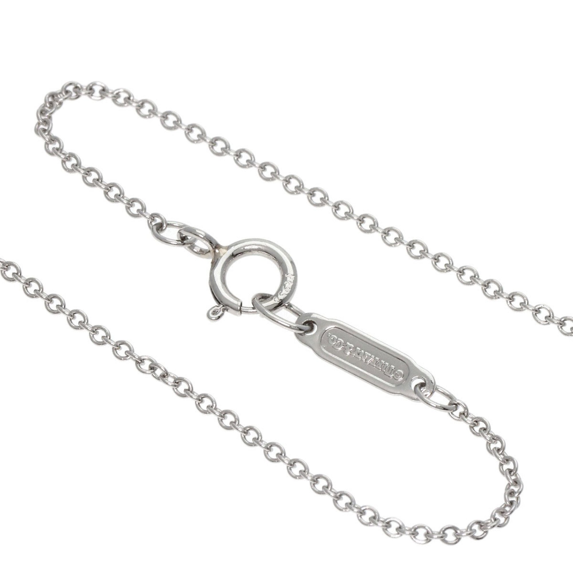 Tiffany Fleur de Lis Key Bar Diamond Necklace Platinum PT950 Women's TIFFANY&Co.