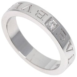 BVLGARI Double 1P Diamond Ring, 18K White Gold, Women's