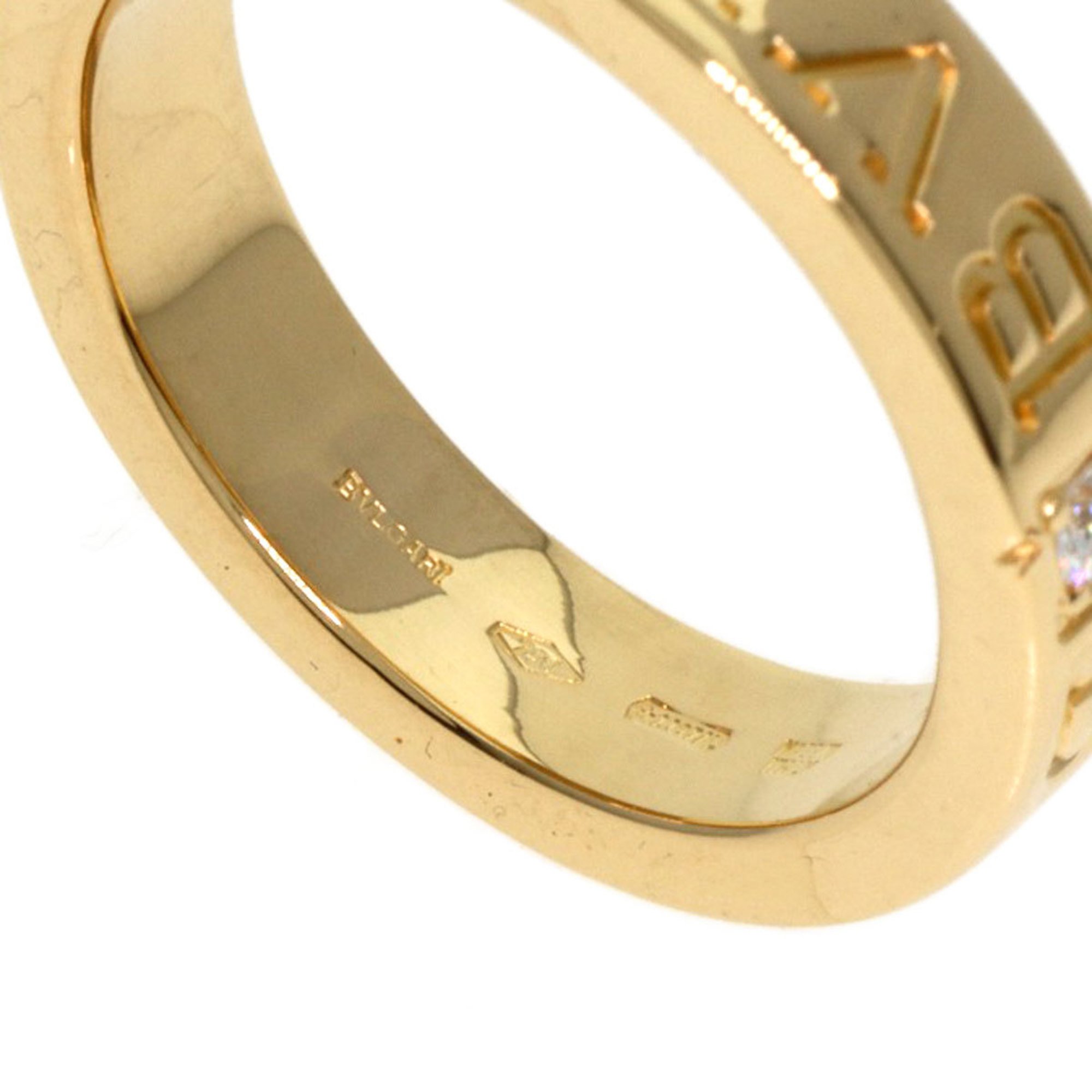 BVLGARI Double 1P Diamond Ring, 18K Yellow Gold, Women's