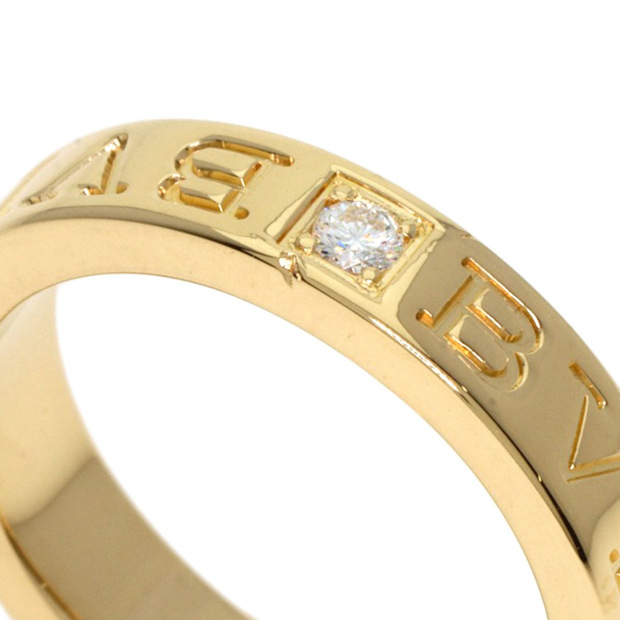 BVLGARI Double 1P Diamond Ring, 18K Yellow Gold, Women's