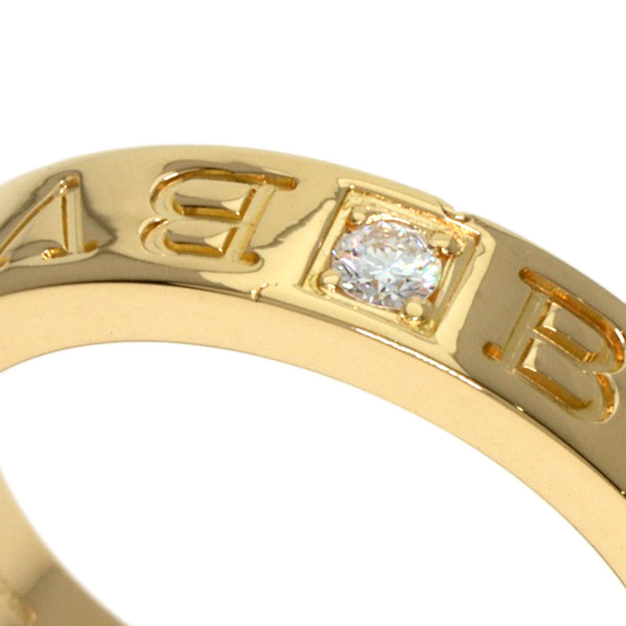 BVLGARI Double 1P Diamond Ring, 18K Yellow Gold, Women's