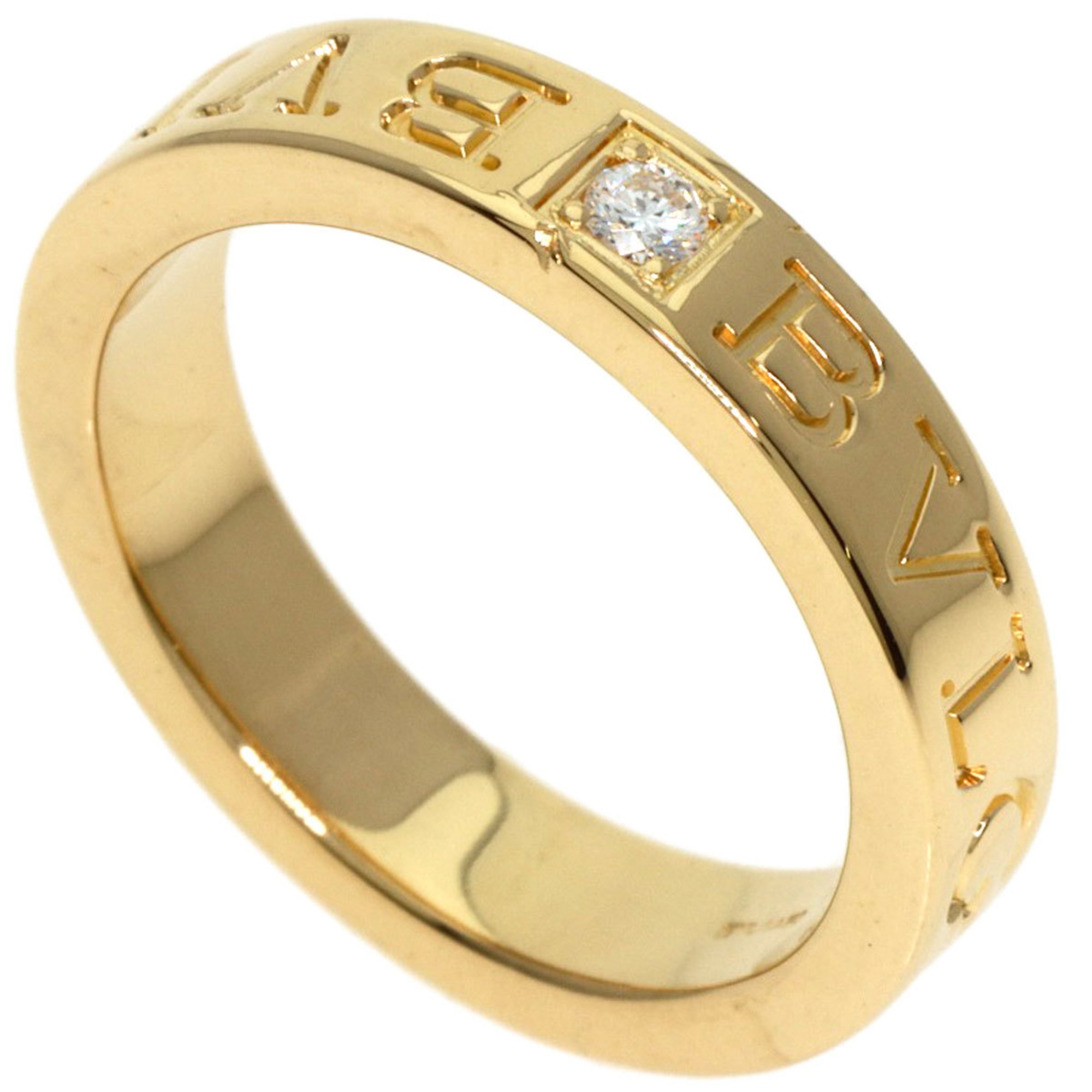 BVLGARI Double 1P Diamond Ring, 18K Yellow Gold, Women's