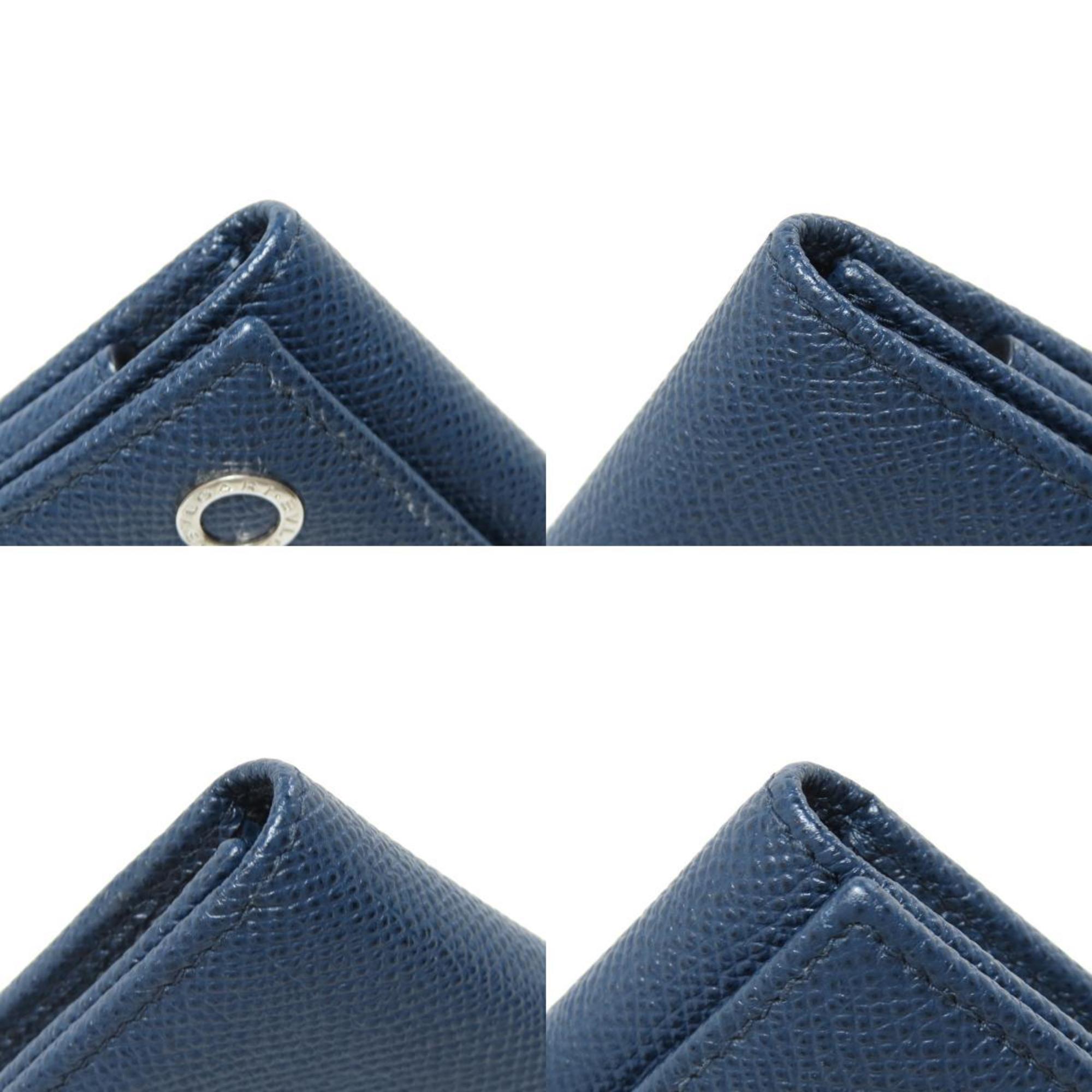 BVLGARI Key Case Leather Men's