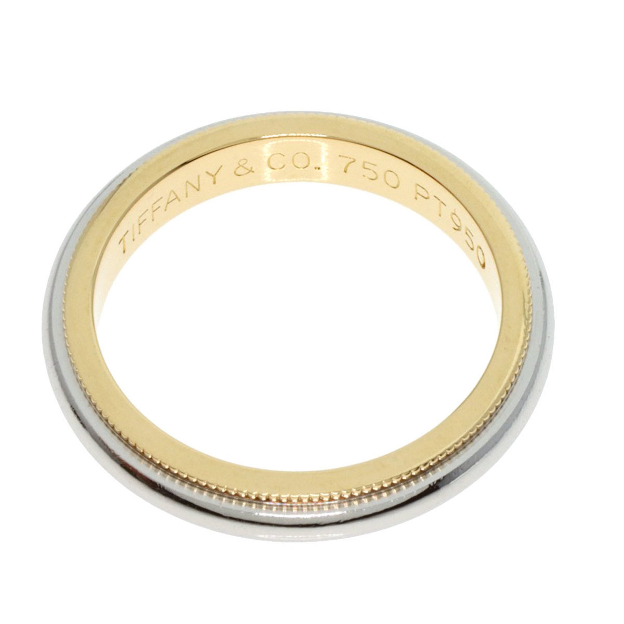 Tiffany & Co. Milgrain Ring, 18K Yellow Gold, PT950, Women's, TIFFANY