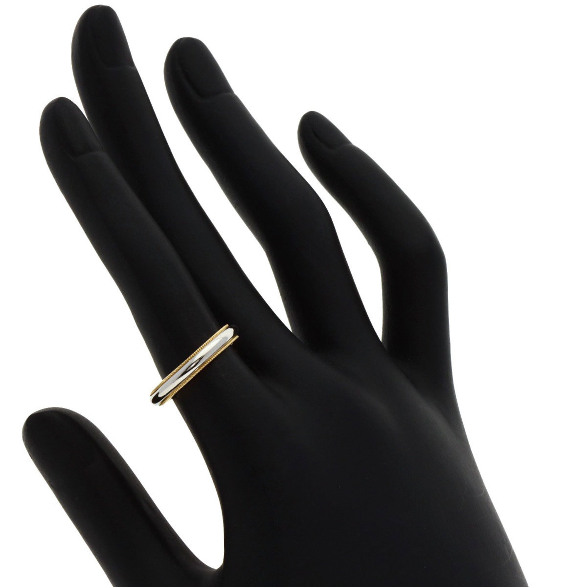 Tiffany & Co. Milgrain Ring, 18K Yellow Gold, PT950, Women's, TIFFANY