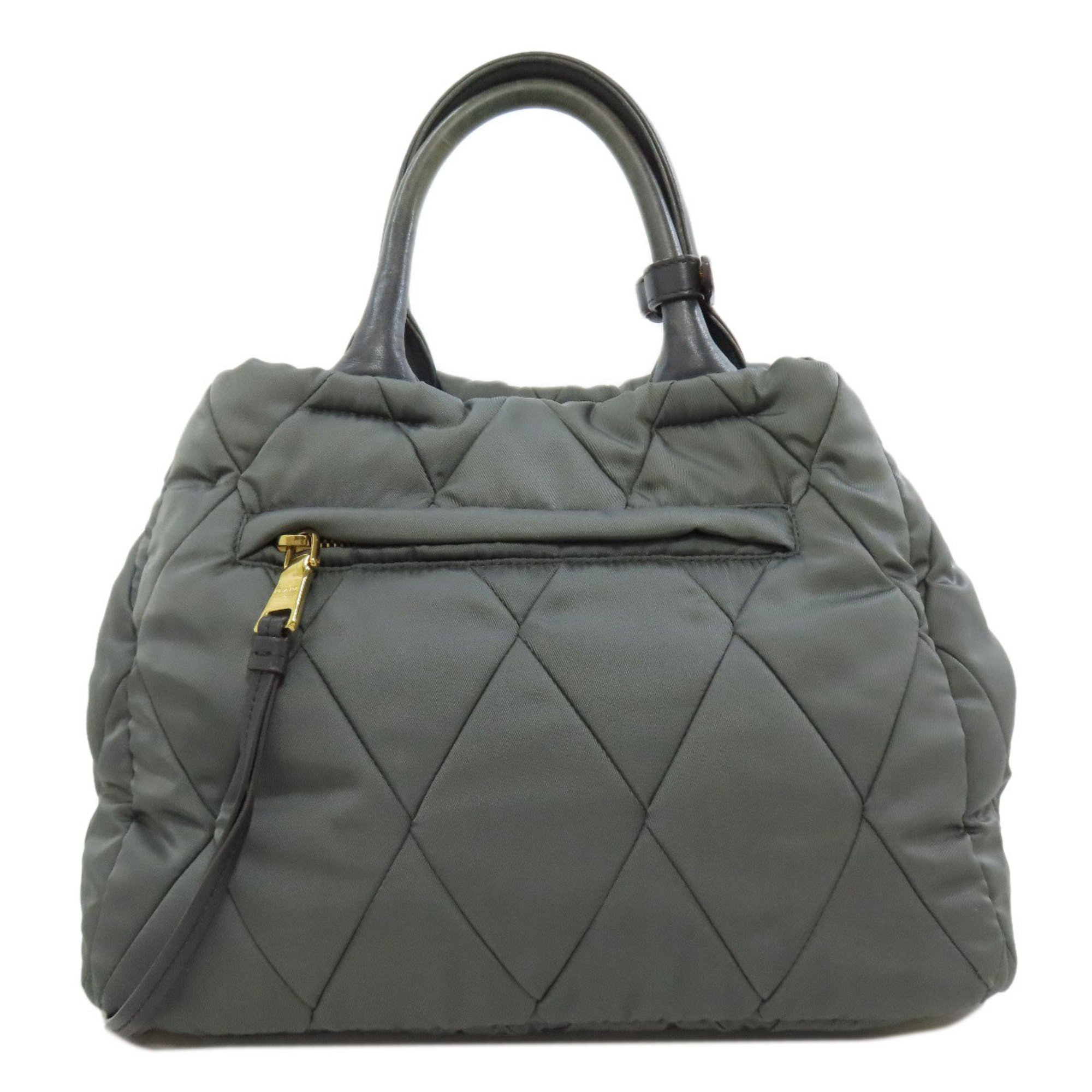 Prada metal tote bag nylon material women's PRADA