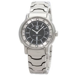 BVLGARI ST29S Solotempo Black Watch Stainless Steel SS Ladies