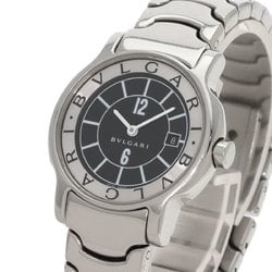 BVLGARI ST29S Solotempo Black Watch Stainless Steel SS Ladies