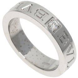 BVLGARI Double 1P Diamond Ring, 18K White Gold, Women's