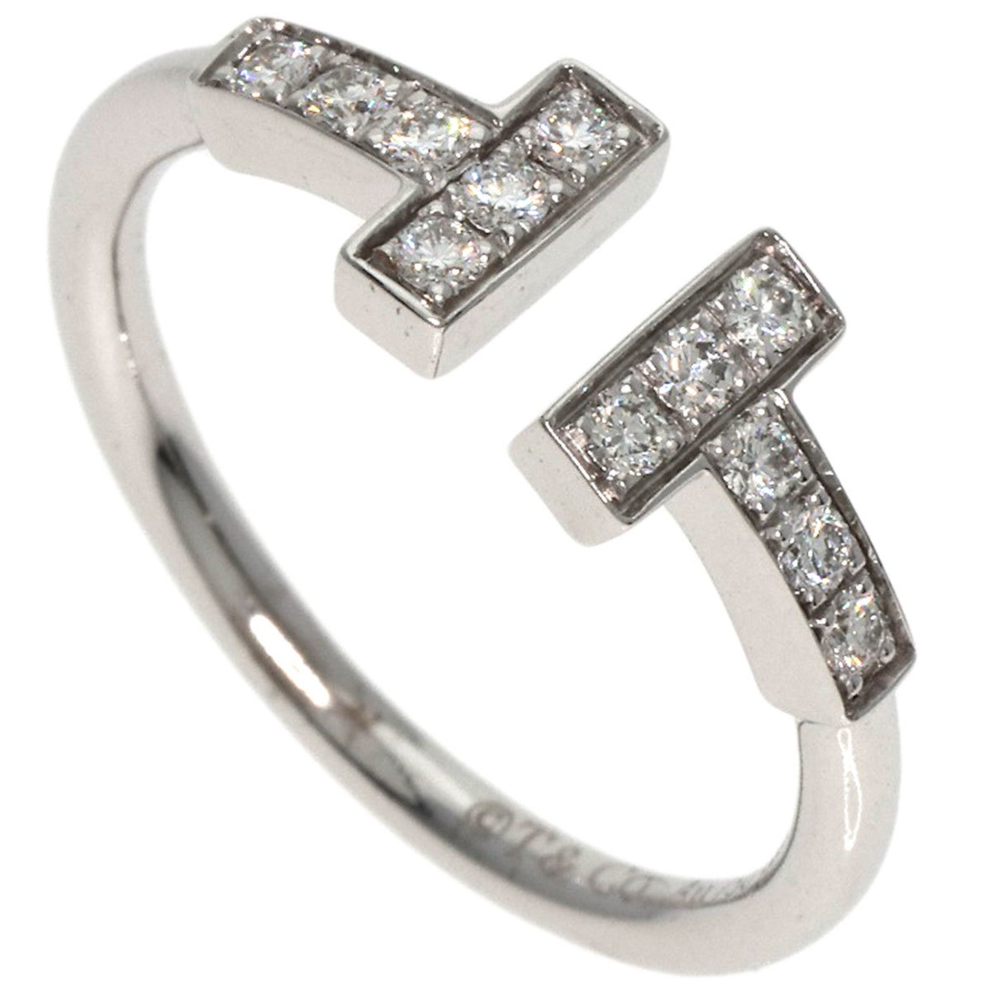 Tiffany T-wire diamond ring, 18k white gold, for women, TIFFANY&Co.