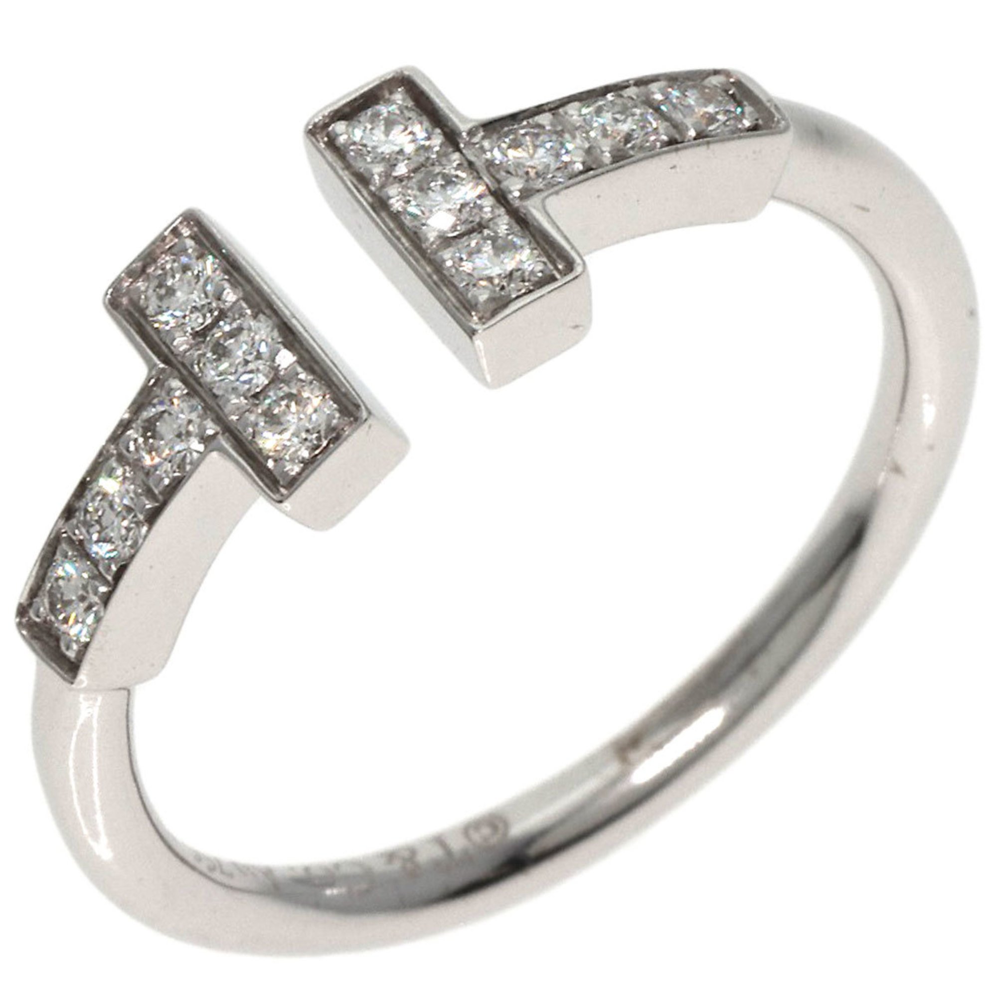 Tiffany T-wire diamond ring, 18k white gold, for women, TIFFANY&Co.